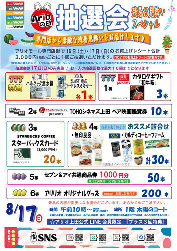 アリオの日大抽選会
